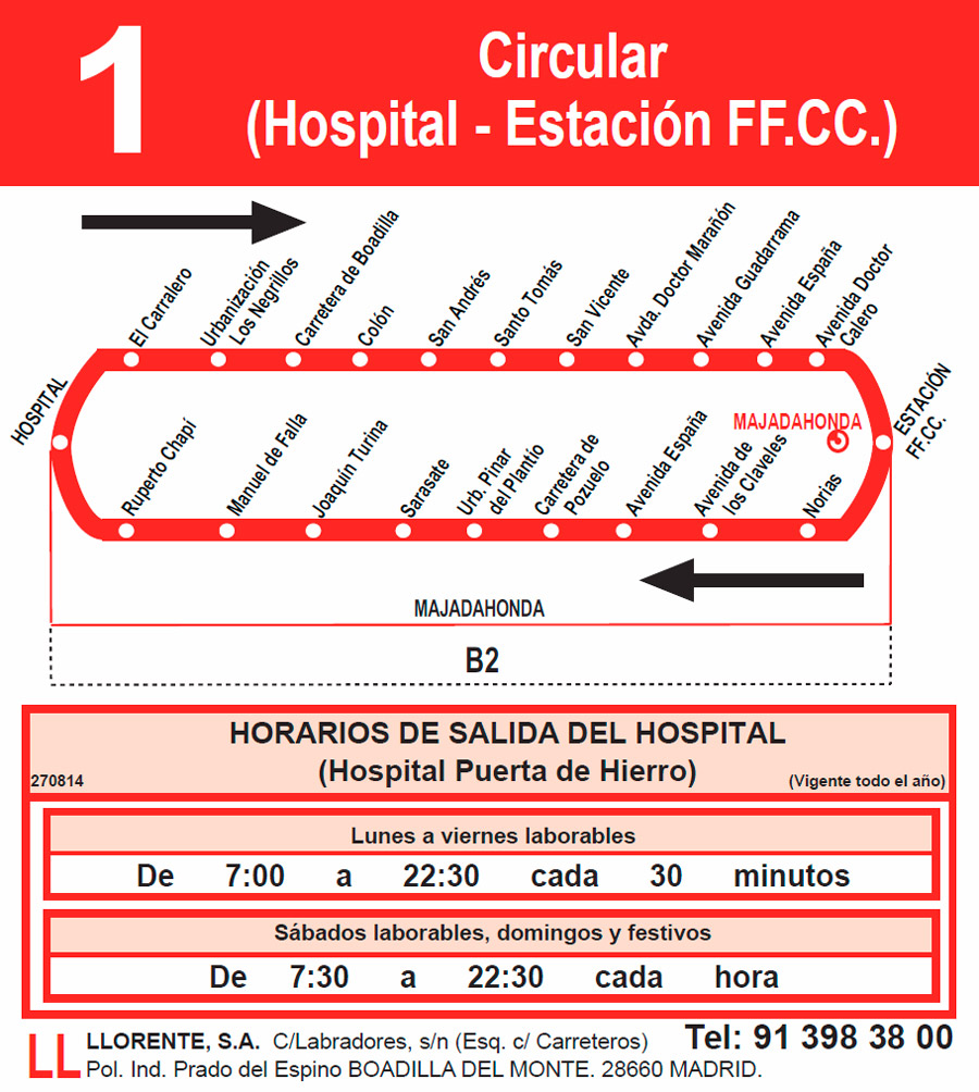 Horario Línea 1 Ida
