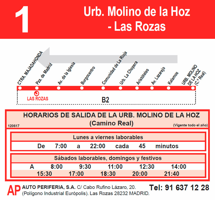 Horario Línea 1 Vuelta