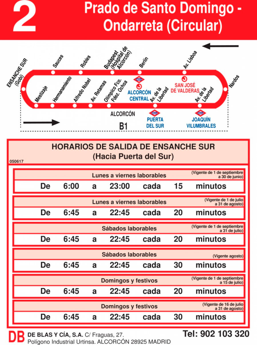 Horario Línea 2 Ida