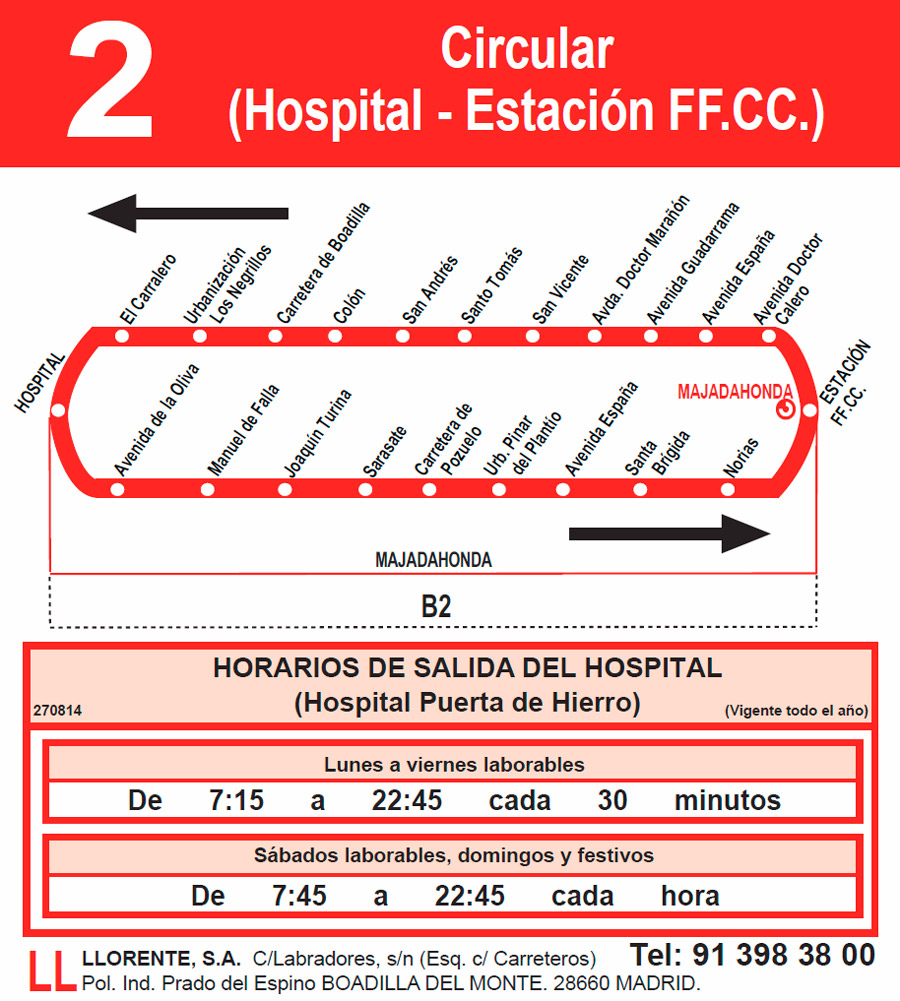 Horario Línea 2 Ida