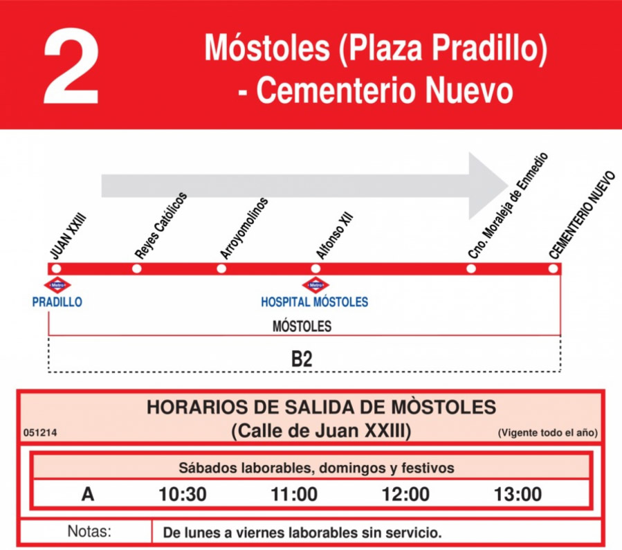 Horario Línea 2 Ida