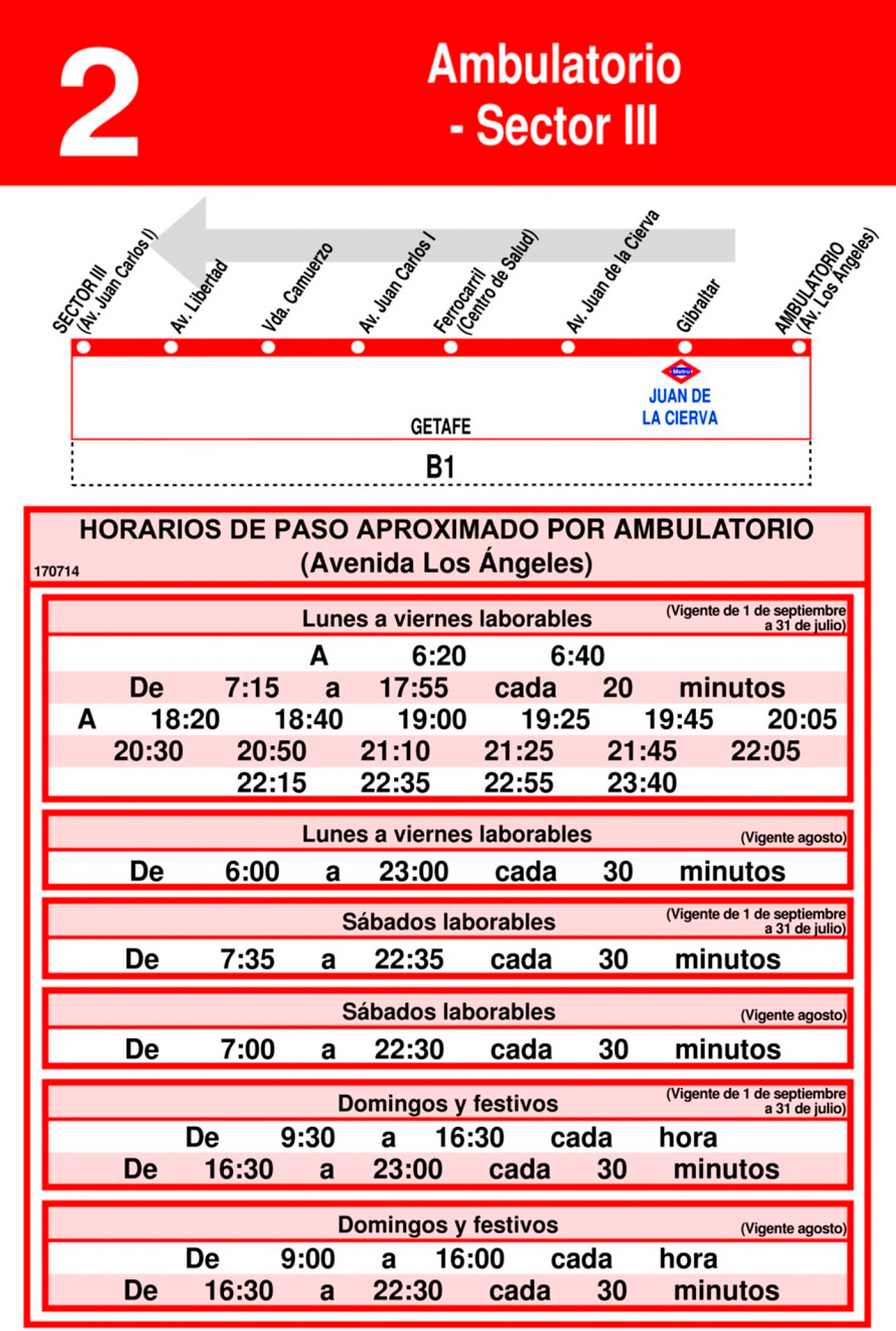 Horario Línea 2 Vuelta