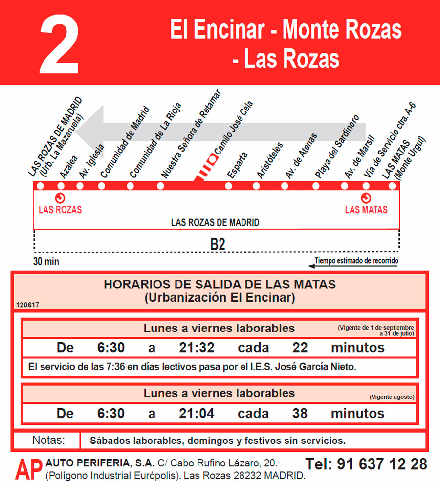 Horario Línea 2 Vuelta