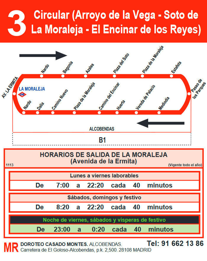 Horario Línea 3 Ida