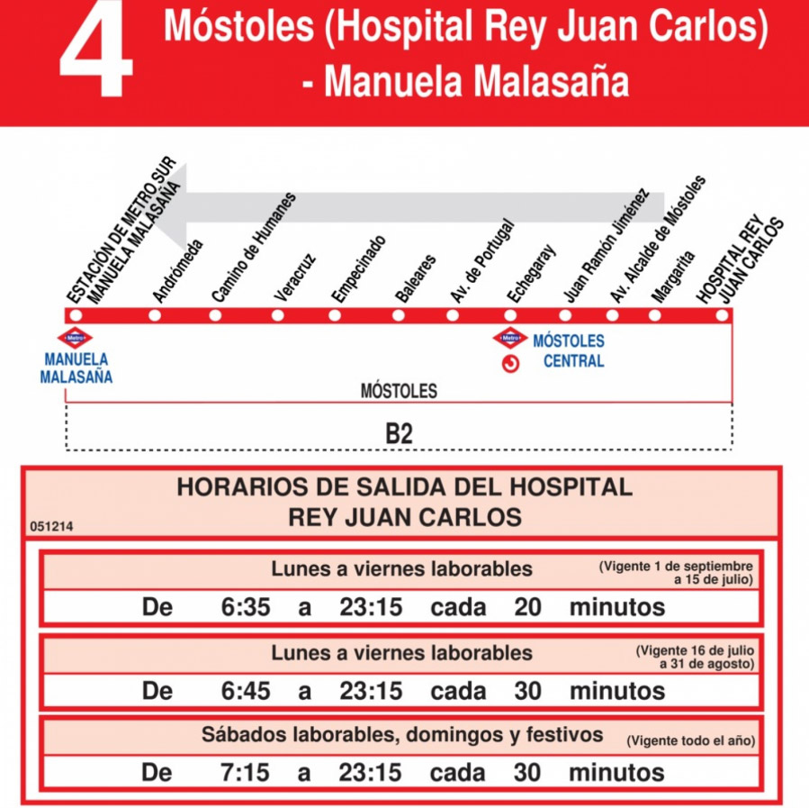 Horario Línea 4 Vuelta