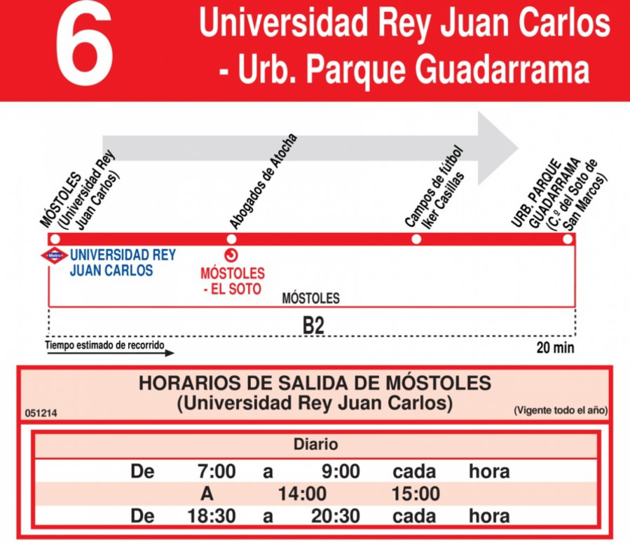 Horario Línea 6 Ida