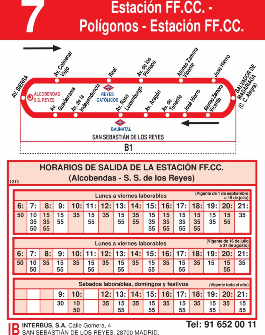 Horario Línea 7 Ida