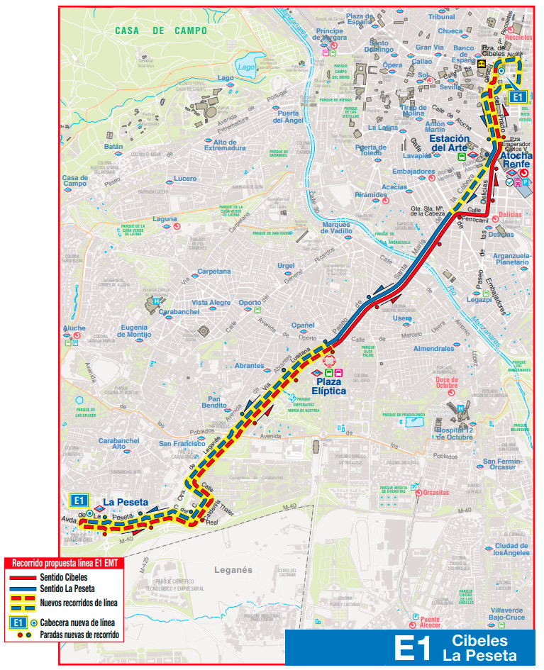 mapa lina e1 madrid