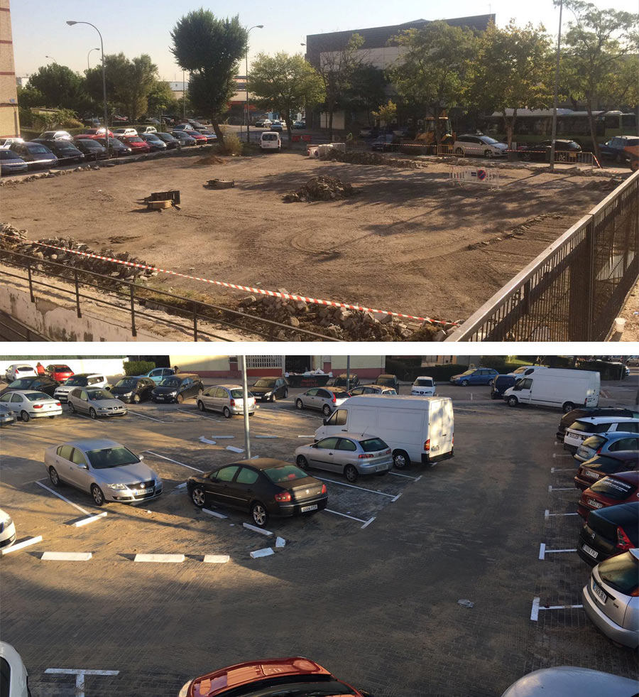nuevas plazas de aparcamiento calle brasil fuenlabrada