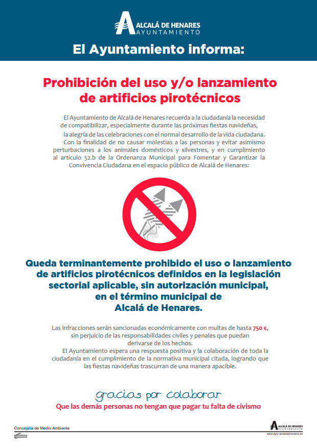 alcala prohibe los petardos