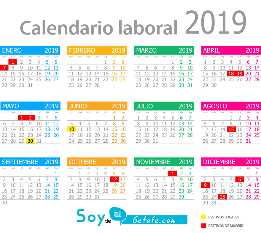 calendario laboral de getafe 2019