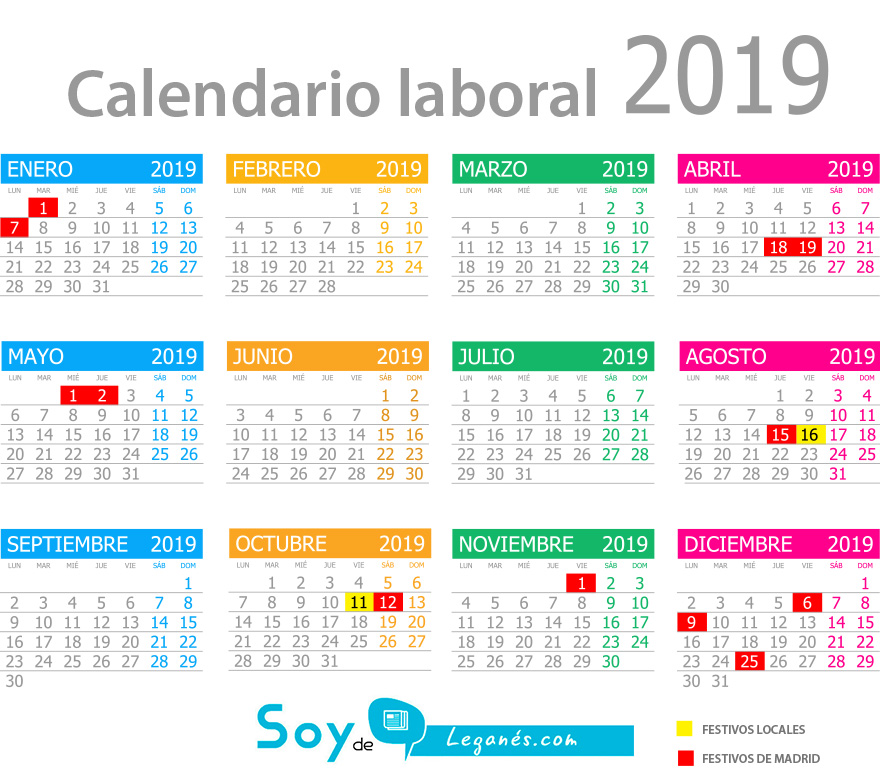 calendario laboral leganes 2019