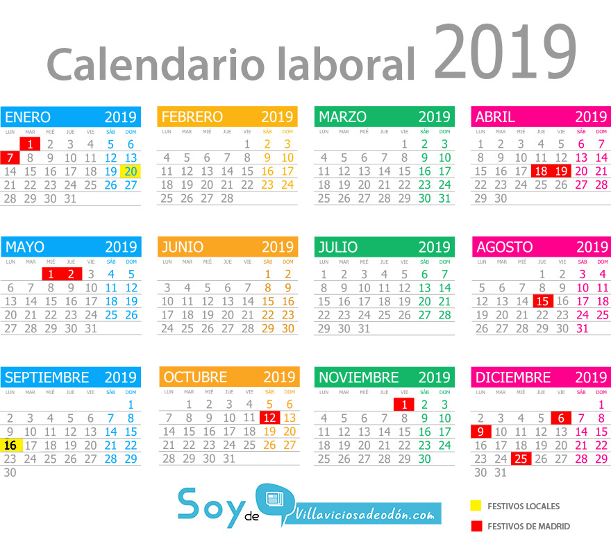 calendario laboral villaviciosa de odon 2019