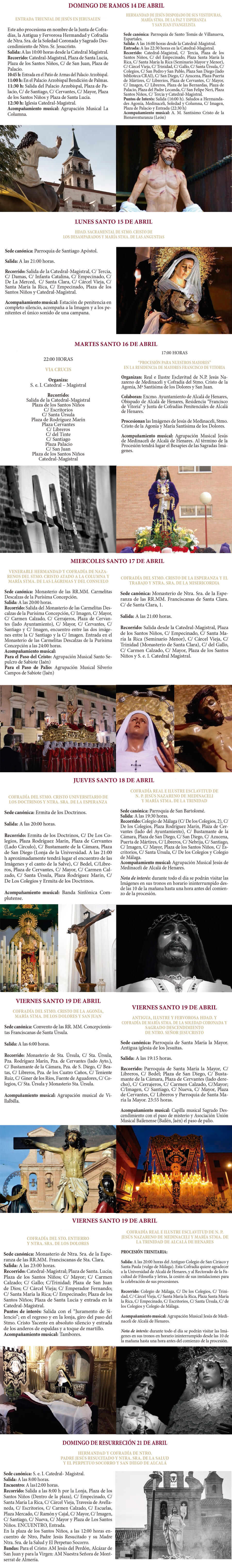 programa procesiones alcala de henares 2019
