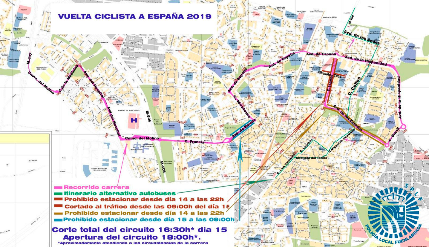 cortes de trafico en fuenlabrada por la vuelta ciclista
