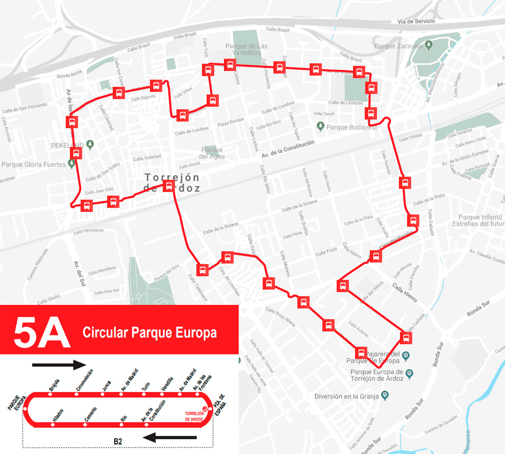mapa de la linea 5 torrejon