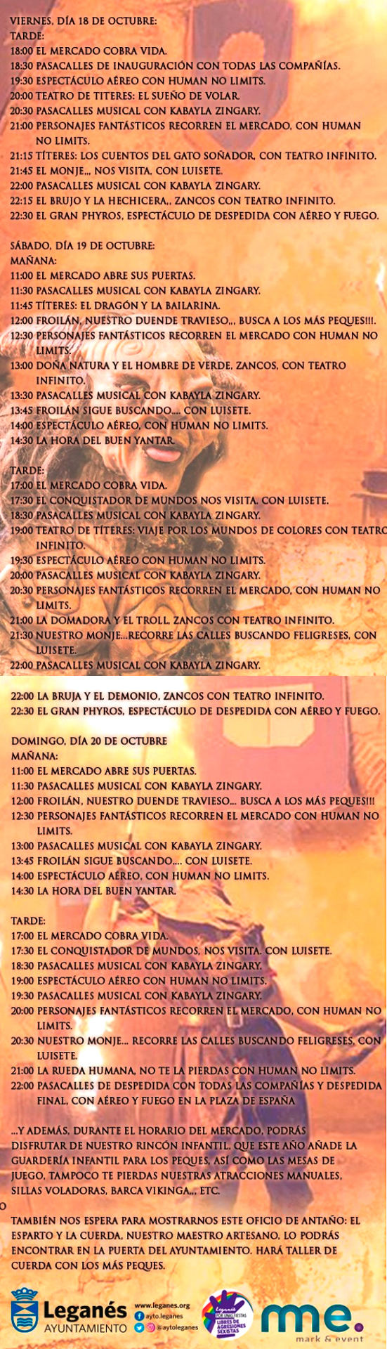 Programa Mercado Medieval de Leganés 2019