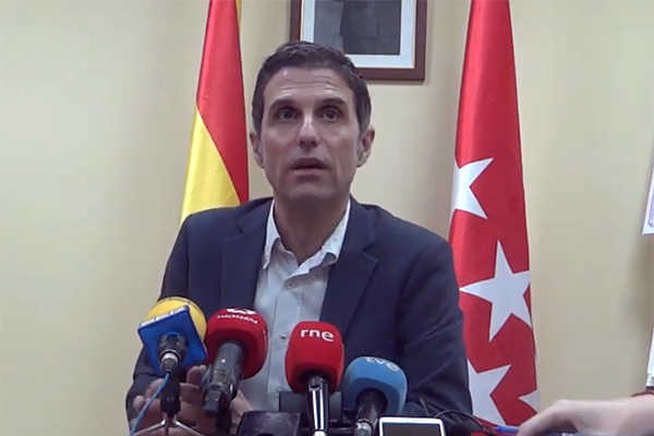 Javier Rodríguez Palacios en la rueda de prensa de esta mañana