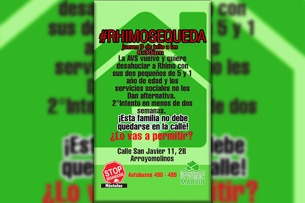 Desahucio de Rhimo y sus hijos en Arroyomolinos