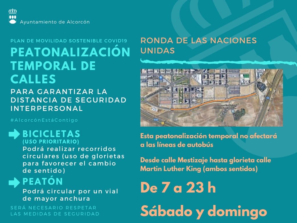 Ronda de las Naciones Unidas Alcorcón plan peatonalizacion Ronda de las Naciones Unidas Alcorcón plan peatonalizacion