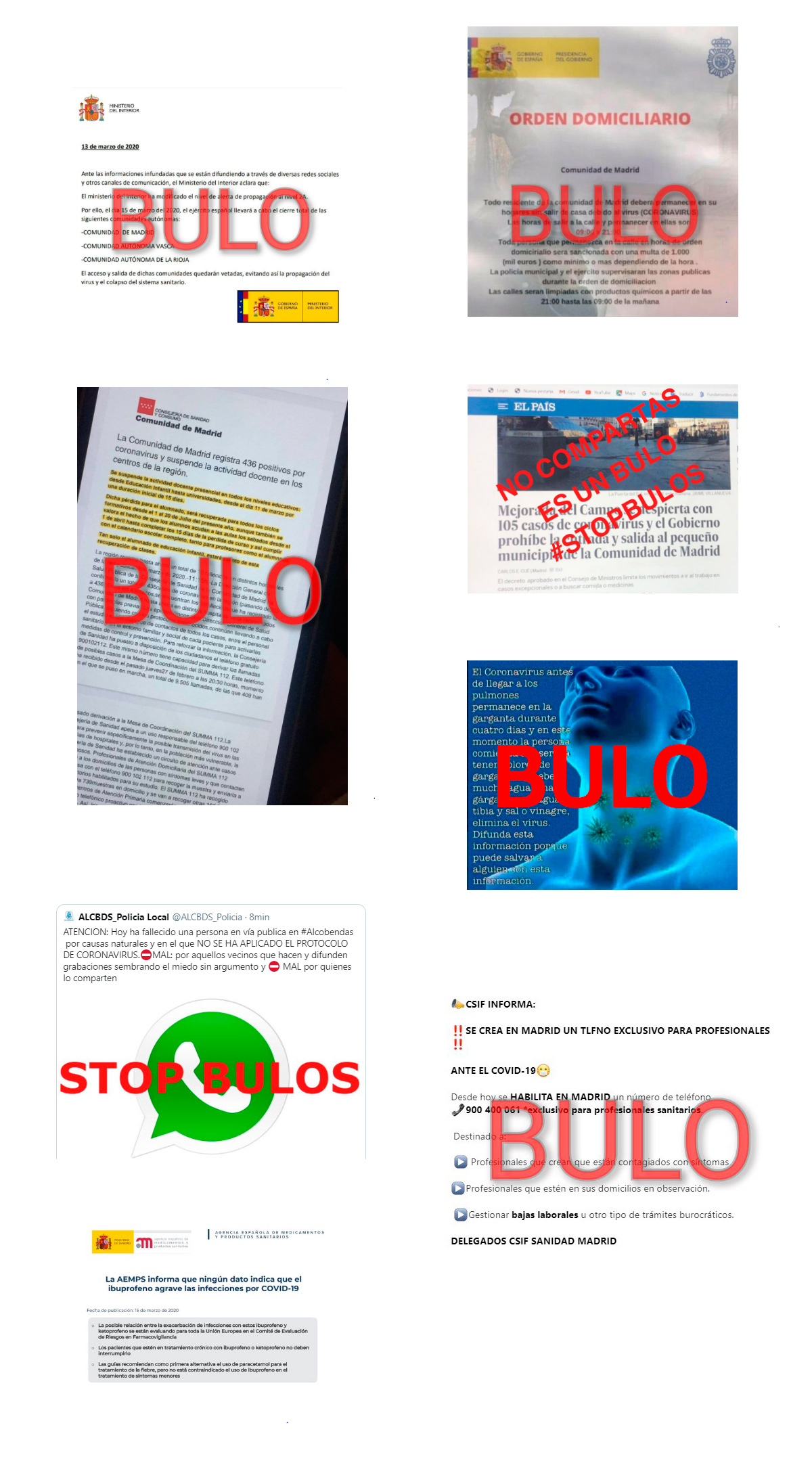 Bulos sobre el covid-19