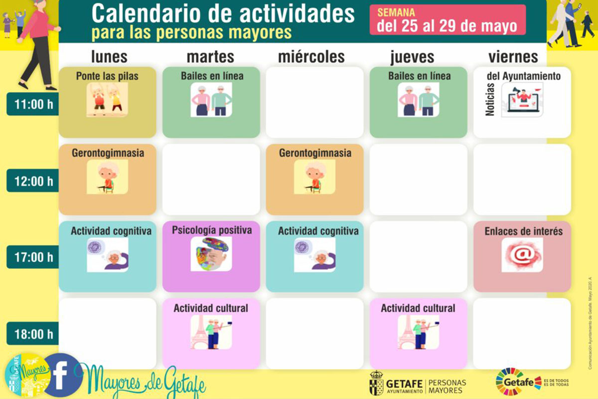 Calendario de actividades mayo mayores Calendario de actividades mayo