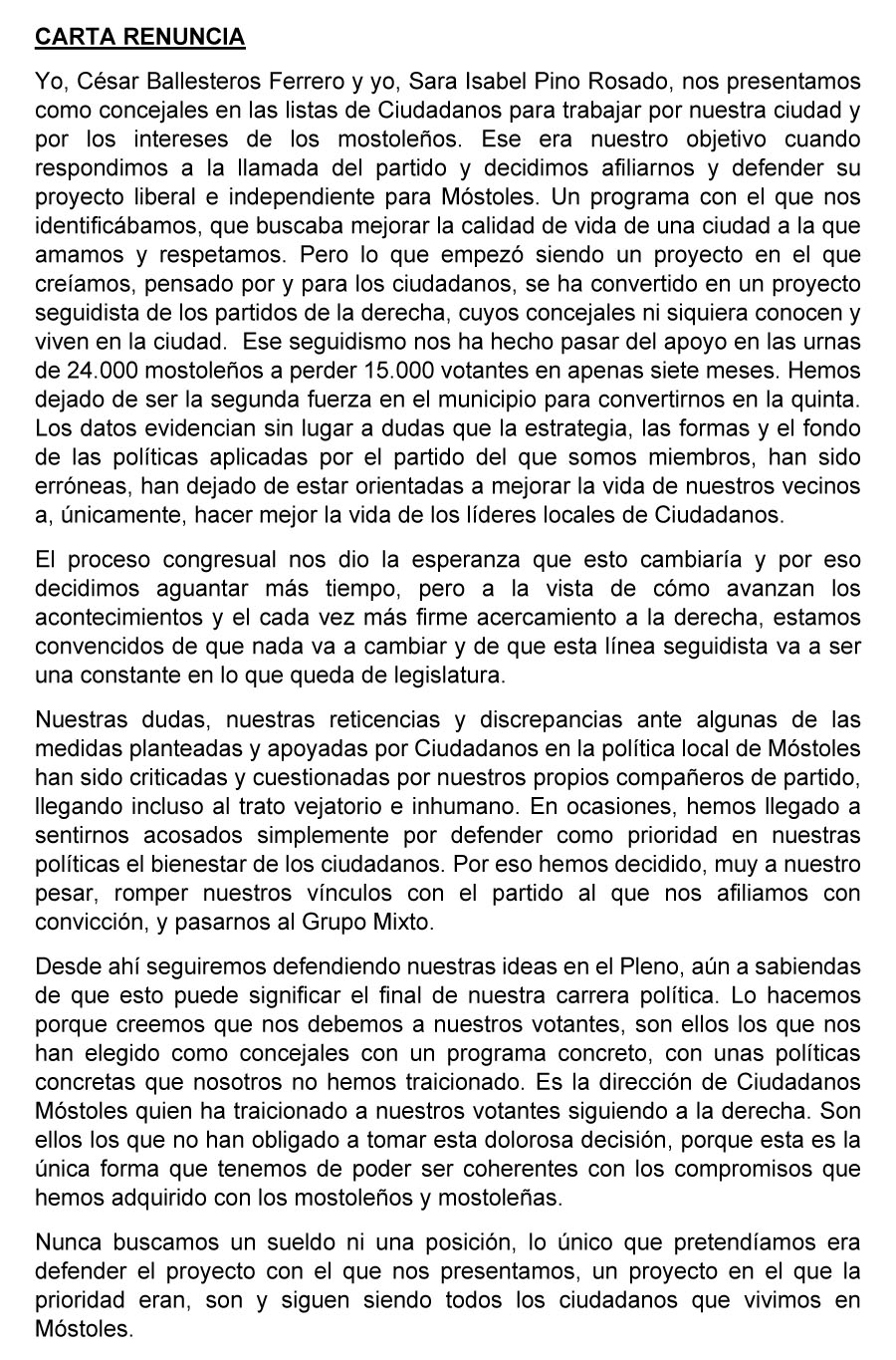 carta mostoles ciudadanos carta mostoles ciudadanos