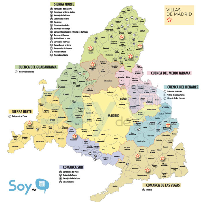 mapa villas de madrid