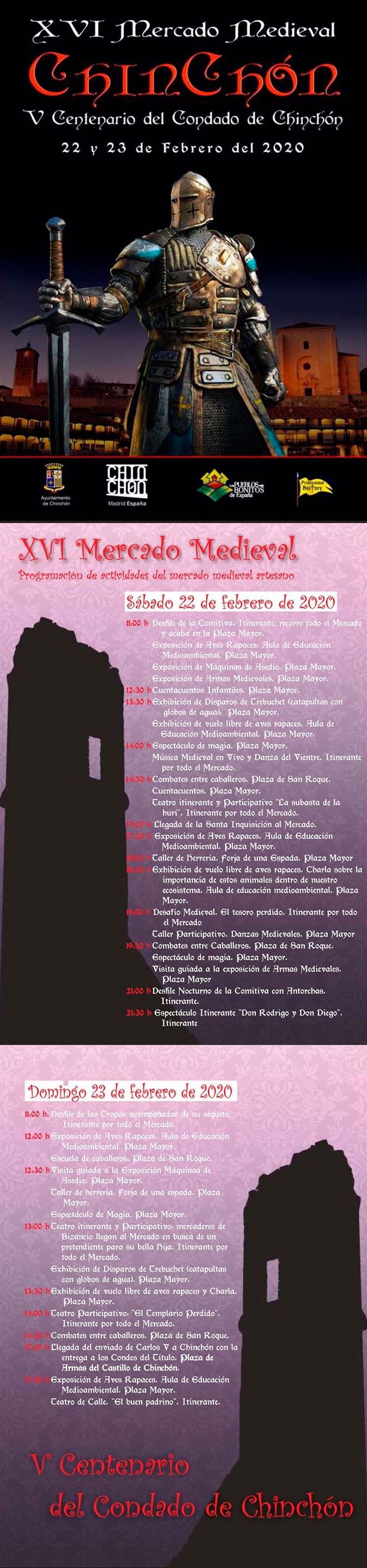 Programa Mercado Medieval Chinchón 2020