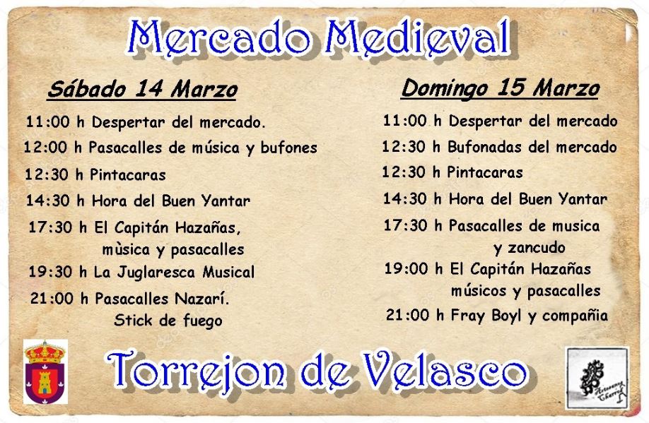 Programa Mercado Medieval de Torrej&oacute;n de Velasco