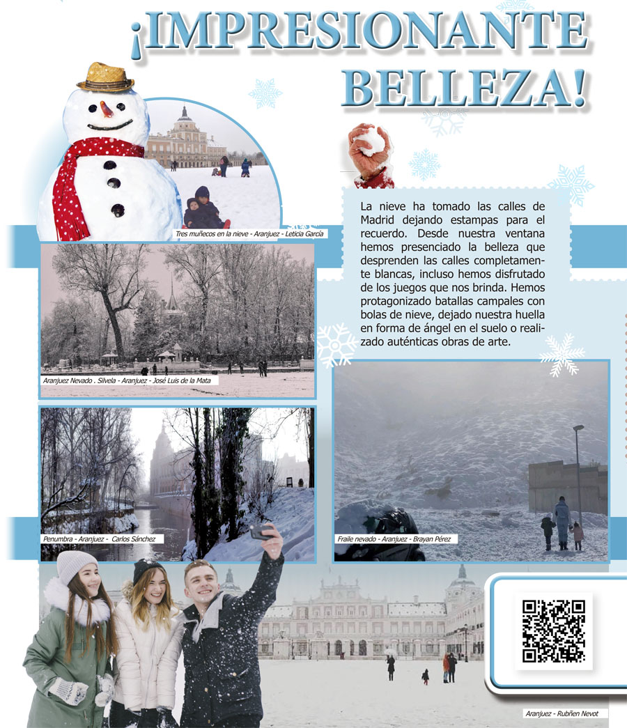 Aranjuez cubierta de nieve