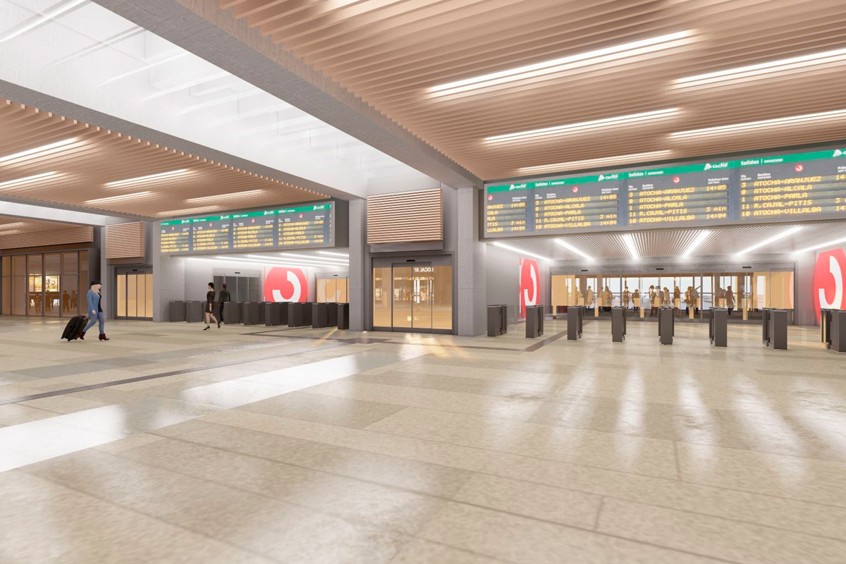 Acceso a Cercanías desde el vestíbulo común Acceso a Cercanías desde el vestíbulo común