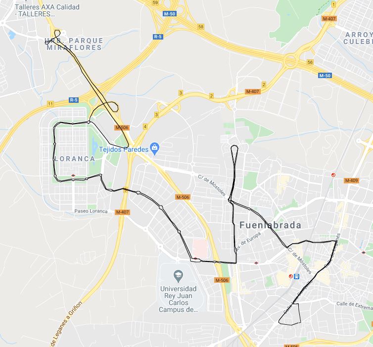 Trazado de la línea especial sobre el mapa Trazado de la línea especial sobre el mapa