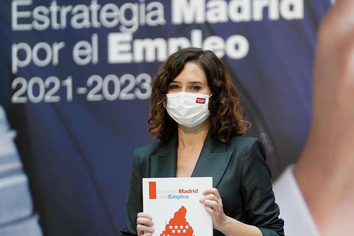 La presidenta Isabel D&iacute;az Ayuso presenta la Estrategia Madrid por el Empleo 2021-2023