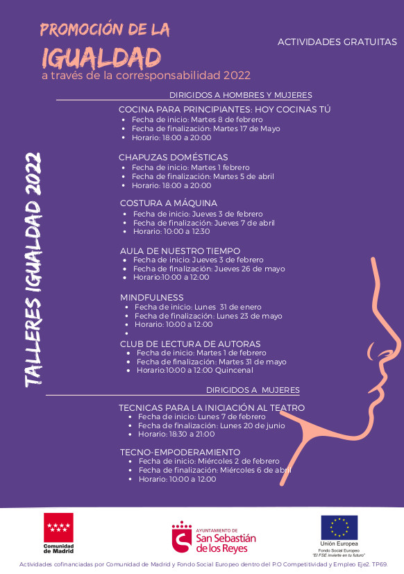 Promoci&oacute;n de la Igualdad Actividades Gratuitas