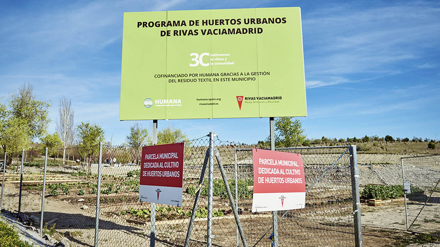 Una de las parcelas destinadas a la plantación de huertos urbanos en Rivas 