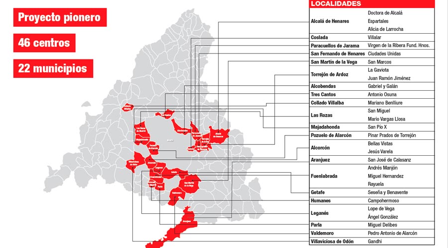 Municipios que tendrán las aulas de 0-3 años Municipios que tendrán las aulas de 0-3 años