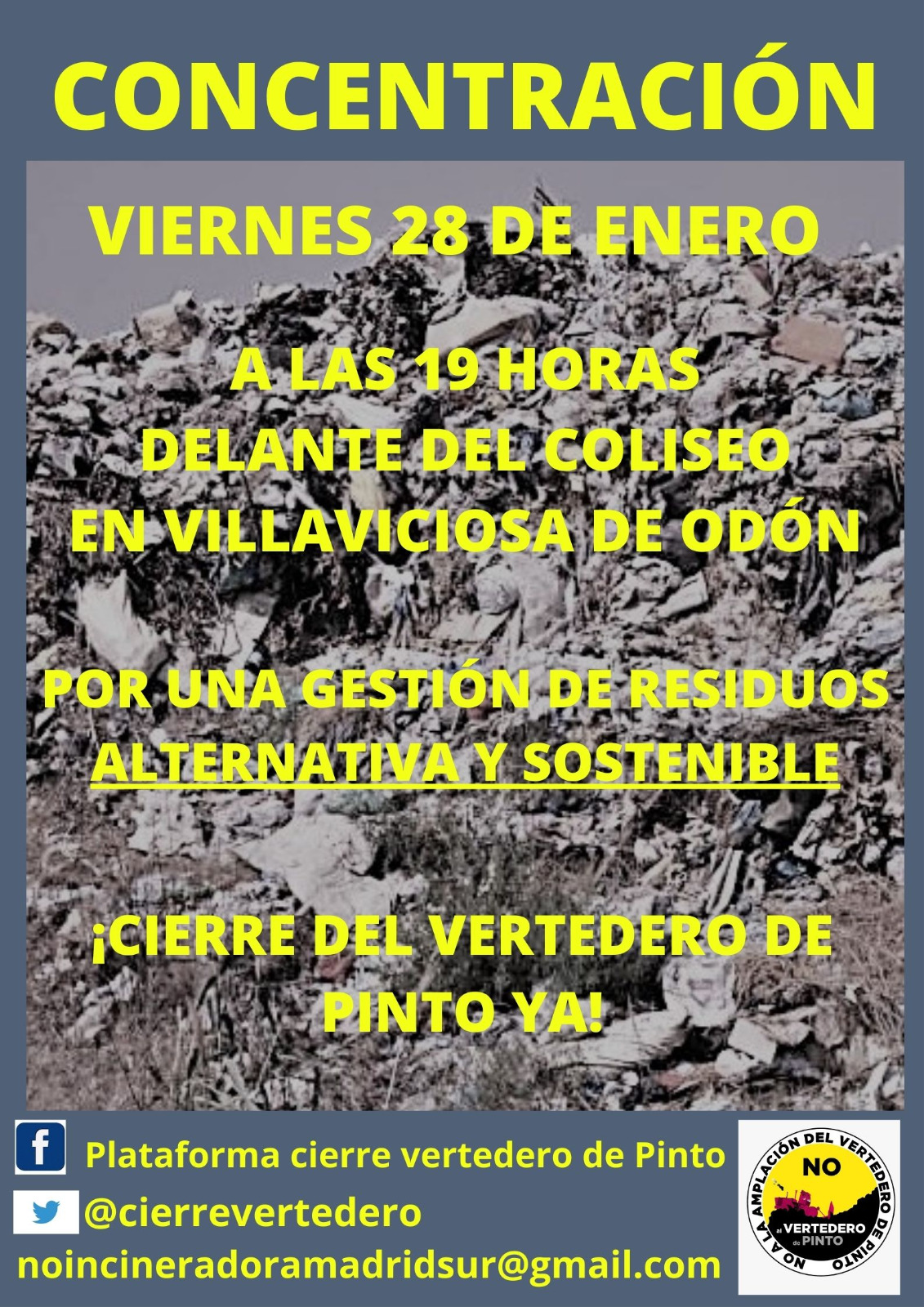 Villaviciosa de Odón: Concentración por el cierre del vertedero de Pinto Villaviciosa de Odón: Concentración por el cierre del vertedero de Pinto