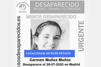 Carmen desapareció el día de ayer, 26 de julio, en Madrid