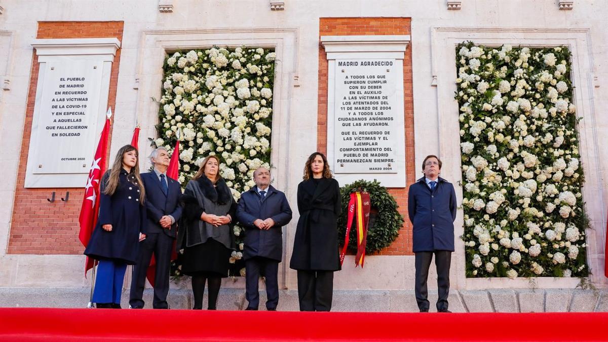En el homenaje en la Puerta del Sol con motivo del 20º aniversario de los atentados terroristas del 11 de marzo de 2004
