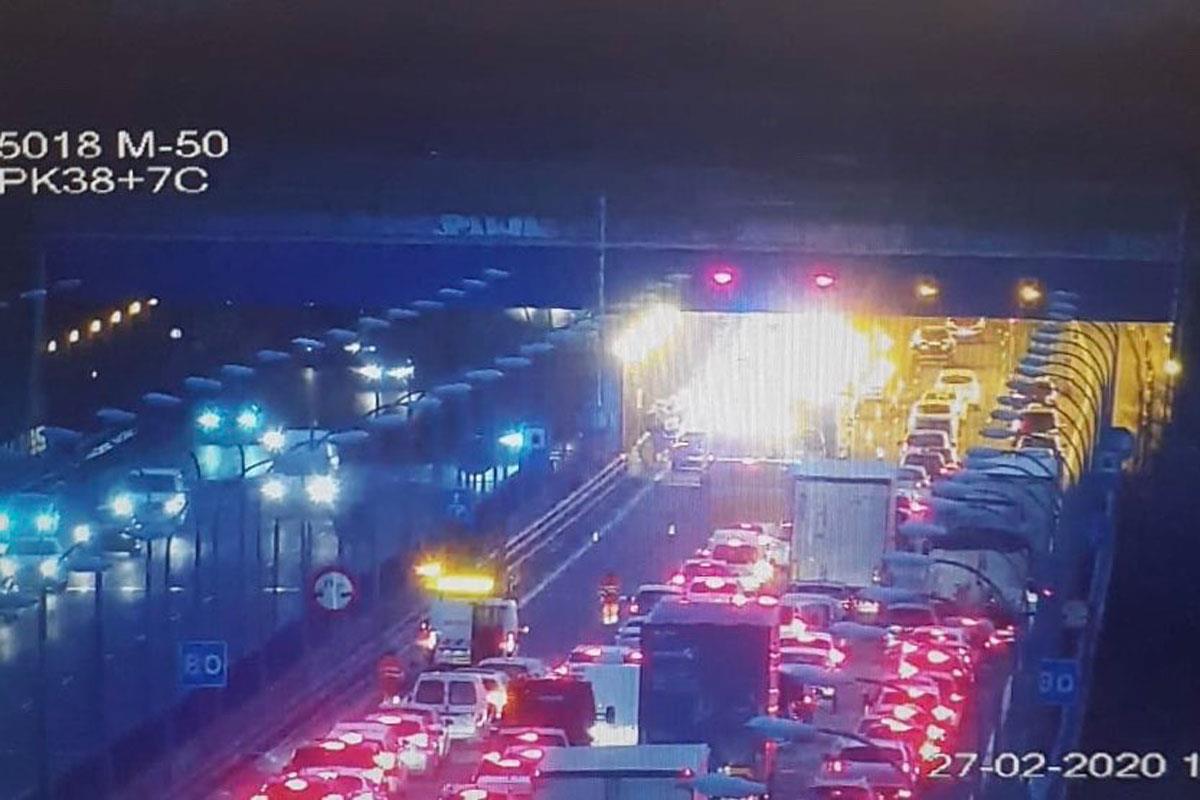 La colisión se produjo en el kilómetro 26 a la altura de Getafe
