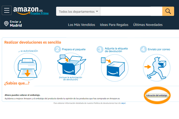 A partir de ahora, los productos de Amazon se podrán devolver sin embalaje a través de 2000 puntos de Celeritas