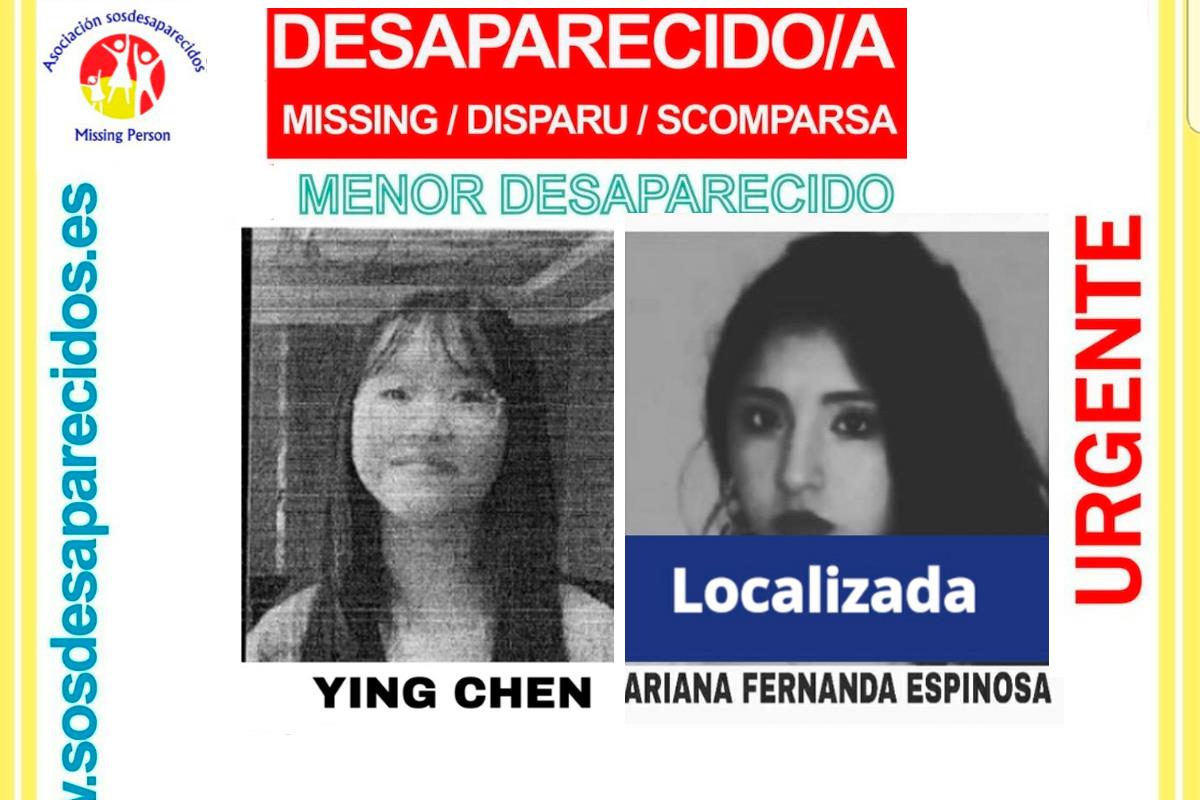 El pasado 11 de febrero Ying Chen desapareció en Torrejón de Ardoz, mientras que Ariana Fernanda desapareció en Meco