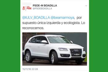 La polémica imagen difundida se trata del vehículo del marido de la concejala