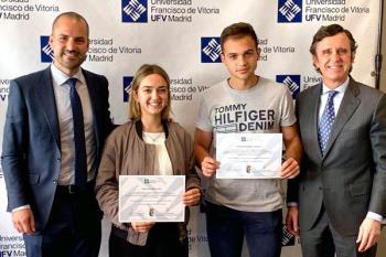 Dos alumnos de Majadahonda reciben una beca en la UFV por sus brillantes expedientes
