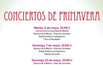 Los alcalaínos podrán disfrutar de los conciertos los días 2, 7 y 21 de mayo