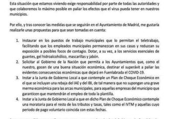 El ayuntamiento está aplicando ya medidas urgentes, como la prestación económica a las familias beneficiarias de becas de comedor