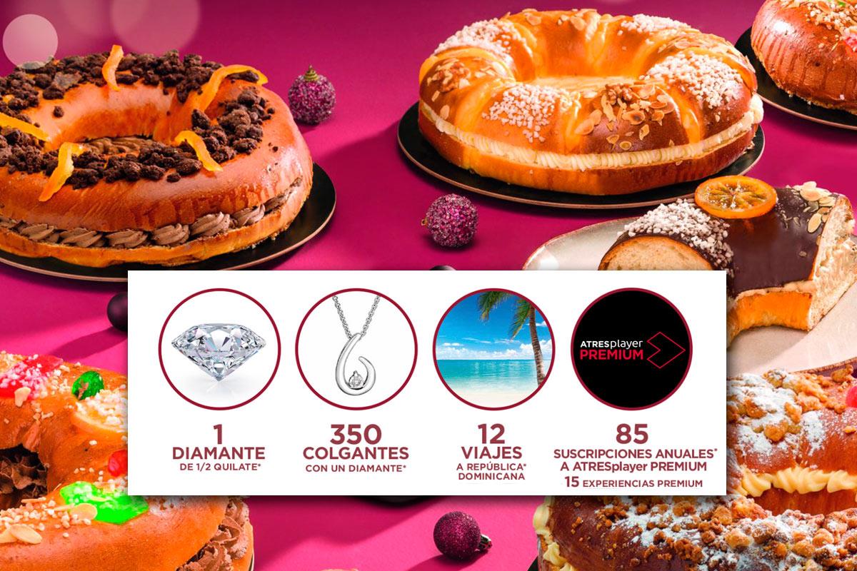 Un diamante, 350 colgantes de plata y 12 viajes, se encuentran entre las sorpresas de los ‘Roscones de Reyes’, algunas de ellas valoradas en 2.400 euros