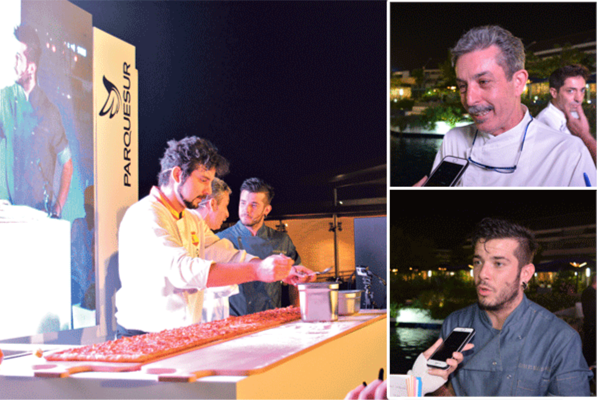 El chef Jesús Marquina, cinco veces campeón del mundo de pizza, presentó la llegada de su restaurante ‘Kilómetros de pizza’ al CC Parquesur en un ‘showcoocking’ conducido por Carlos Maldonado
