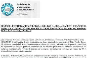 Denuncian que la alcaldesa de Móstoles habría obrado sin su aprobación, y piden que el resto de la corporación no lo apoye